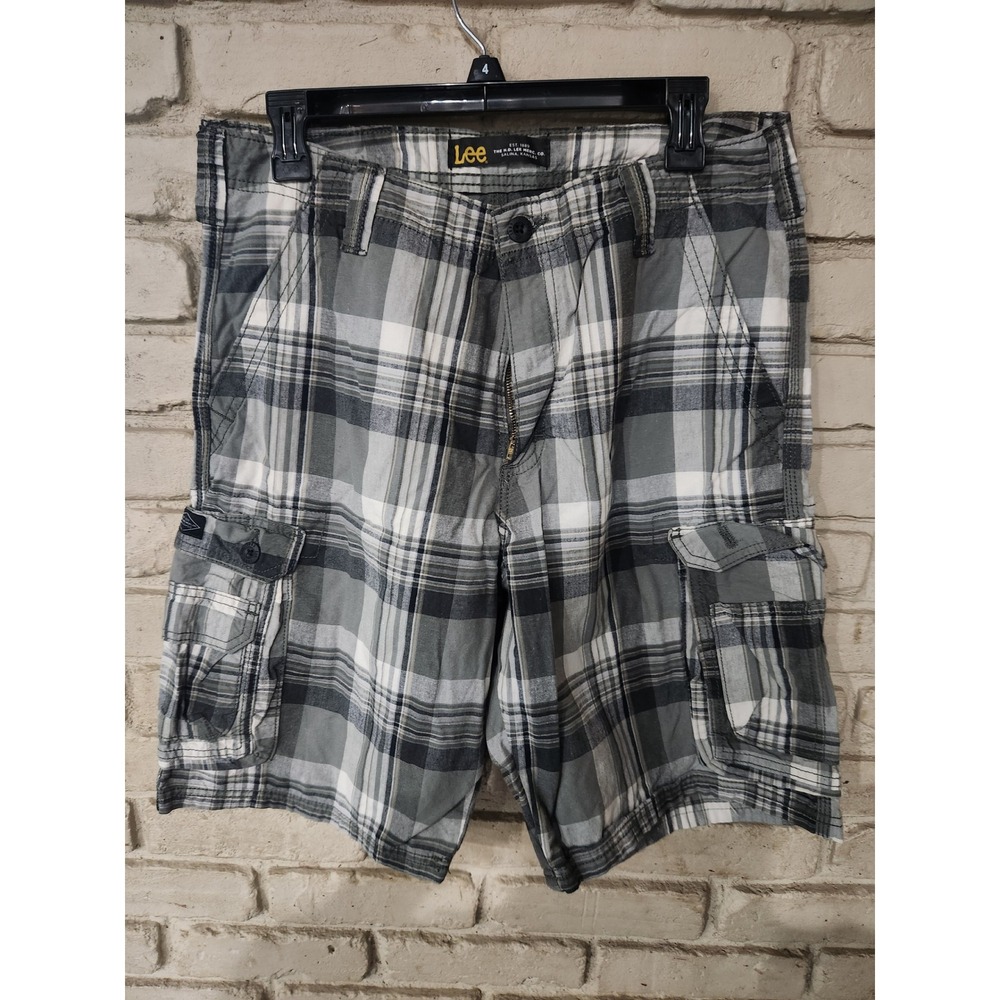 Lee Mens Plaid Cargo Shorts